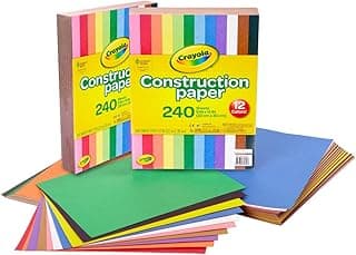 Crayola Construction Paper Bulk Pack (480 Sheets) – 10 Assorted Colors, 9x12, Teacher School Supplies & Classroom Must Haves, Card Making C...