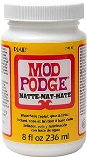 Mod Podge Matte Sealer, Glue & Finish: All-in-One Craft Solution- Quick Dry, Easy Clean, for Wood, Paper, Fabric & More. Non-Toxic - Craft...
