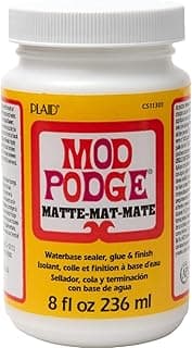 Mod Podge Matte Sealer, Glue & Finish: All-in-One Craft Solution- Quick Dry, Easy Clean, for Wood, Paper, Fabric & More. Non-Toxic - Craft...