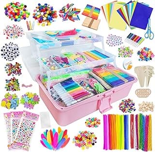 Itopstar 3000 Kids Arts and Crafts Supplies for Kids Crafting Supply in 3 Layered Plastic Art Box All in One Ages 8 9 10 11 & 12 Year Old G...