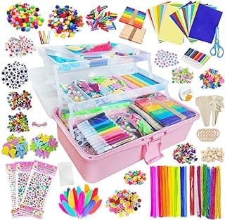 Itopstar 3000 Kids Arts and Crafts Supplies for Kids Crafting Supply in 3 Layered Plastic Art Box All in One Ages 8 9 10 11 & 12 Year Old G...