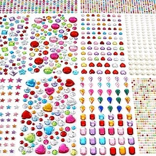 MYDBUYSOME 2774pcs Gem Stickers Jewels for Crafts, Self Adhesive Rhinestone Jewel Stick on Gems, Acrylic Bling Heart Stickers, Craft Suppli...