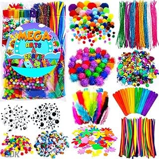 Goody King Arts and Crafts Supplies for Kids - 1170Pcs+ Craft Art Supply Kit for Toddlers Kids Craft Supplies & Materials Age 4 5 6 7 8 9 -...