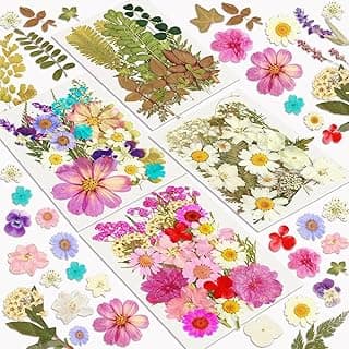 Dried Flowers, Resiners 100Pcs Pressed Flowers for Craft Purple Real Natural Dried Flowers Dry Leaves Kit for DIY Making Crafts Resin Soap...