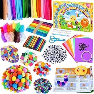 Zefy 3200+ Pcs Arts and Crafts Supplies for Kids, All in One Craft Kits with 12 Crafts Design, DIY School Supplies Kit Craft Box Easter Gif...