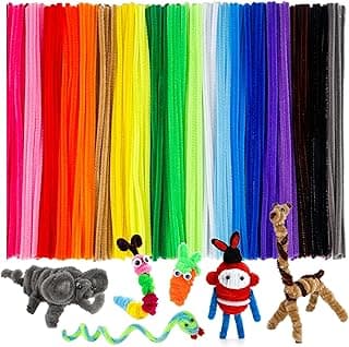 Caydo 200 PCS Thick Pipe Cleaners Craft Supplies Multi-Color Chenille Stems for Art and Craft Projects Kids Creative Toys DIY Home Decorati...