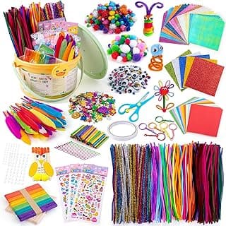 Sundaymot Kids Arts and Crafts Set 2000+ Piece DIY Craft Supplies Kit with Assorted Accessories for Boys & Girls Ages 6-12, School Classroo...